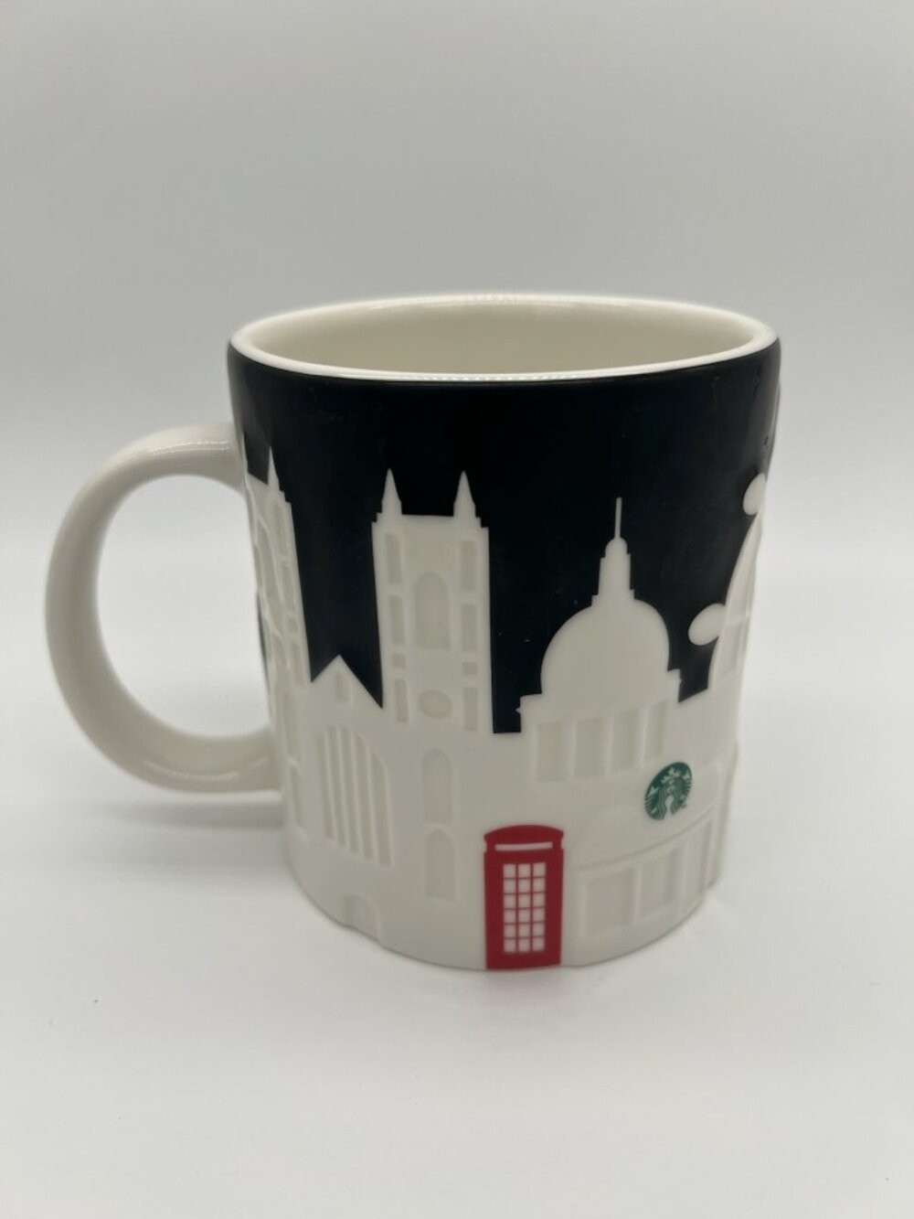 Starbucks London Relief City Mug 16oz Black & White Embossed Landmark Collector